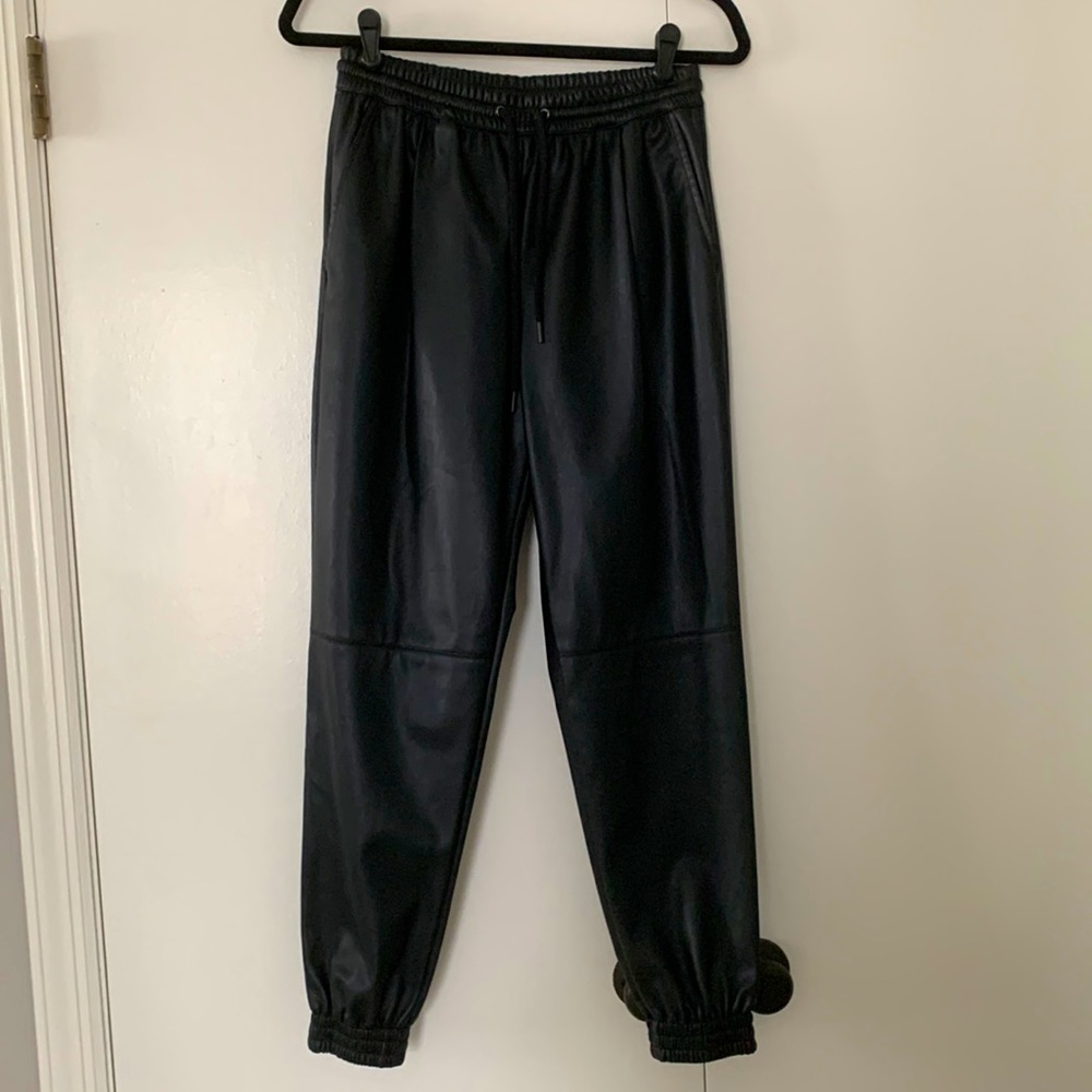 Zara faux leather joggers